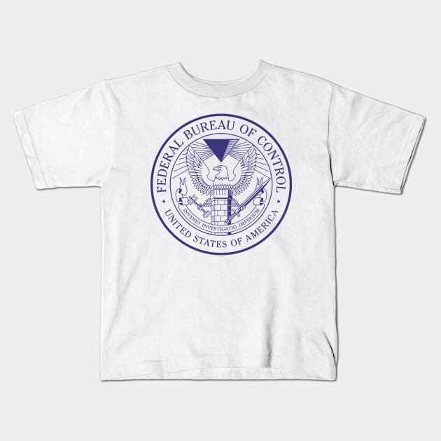 Federal Bureau of Control Blue Kids T-Shirt by Manoss